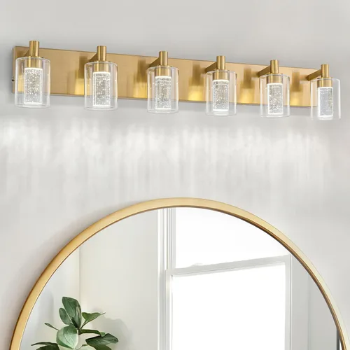Vista 11 de SineRise - Luz de tocador con 3 modos de color (3000K/4000K/6000K), lámpara de baño LED con protección ocular, lámpara de pared moderna regulable
