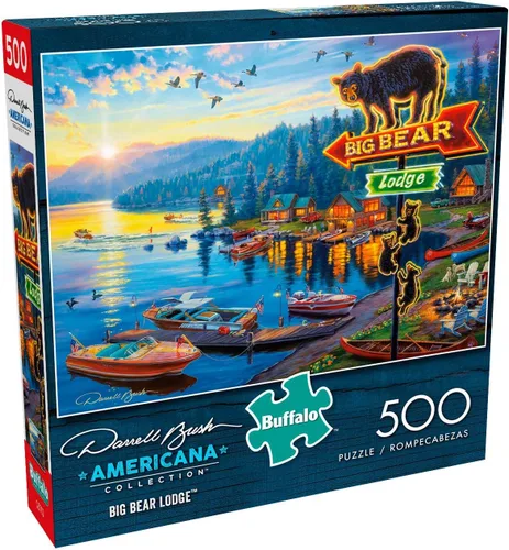 Vista 3 de Buffalo Games - Darrell Bush - Big Bear Lodge - Rompecabezas de 500 piezas