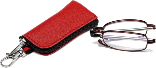Vista 9 de Gafas de lectura plegables para hombres y mujeres, llavero compacto para lectores con luz azul, anteojos portátiles de bolsillo
