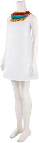 Vista 4 de Animal Crossing Ankha Zone - Disfraz de cosplay blanco sin mangas, uniforme para mujer