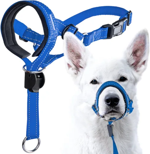 Vista 10 de GoodBoy Cabestro de cabeza de perro con correa de seguridad – Detiene los tirones pesados de la correa – Collar acolchado para perros pequeños