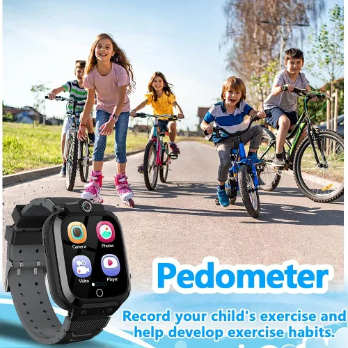 Vista 6 de OVV Reloj inteligente para niños y niñas con doble cámara grabación de video 14 juegos de rompecabezas reproductor de música linterna despertador