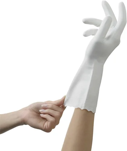 Vista 2 de Guantes Mr Clean sin látex, tamaño grande, 1 par, Blanco, 3