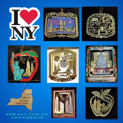 Vista 4 de Gran Manzana Nueva York Adorno de Navidad Broadway Times Square Ball Wall Street