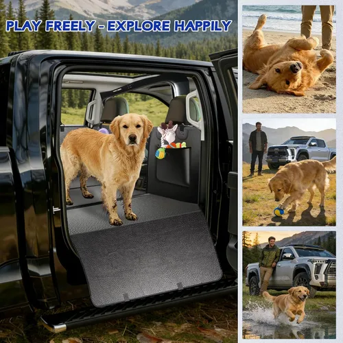 Vista 4 de Funda de asiento trasero para perro, hamaca para perro de fondo duro para automóvil, impermeable, XL, grande, suave, extensor de mascotas, cama