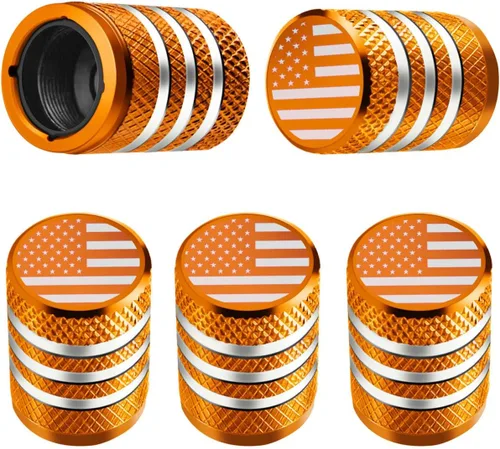 Vista 14 de Tapones para vástago de válvula de neumático, paquete de 5, tapa de aire de neumático N2, metal nitrógeno con forro de plástico, resistente a