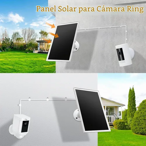 Vista 2 de Cargador de panel solar para cámara Ring, compatible con batería de cámara Ring Stick Up, batería de Ring Spotlight Plus/Pro, resistente al agua