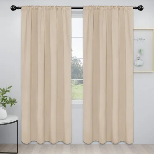 Vista 43 de Easy-Going - Cortinas opacas con bolsillo para varilla para dormitorio, cortinas de ventana para oscurecer la habitación para sala de estar