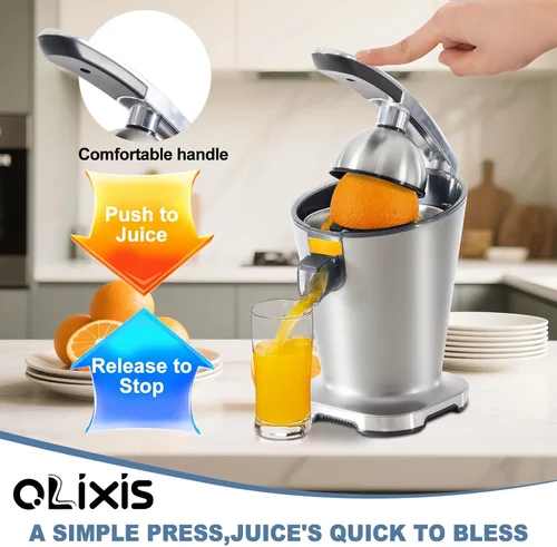 Vista 11 de [Usado] OLIXIS Exprimidor eléctrico de cítricos, máquina automática de exprimidor de naranja y exprimidor de limón con operación de un solo toque