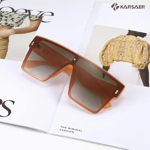 Vista 6 de Karsaer Chic De Gran Tamaño Cuadrado Mujeres Hombres De Una Sol Pieza Gafas De Sol Moda Top Plano Grande Unisex Gafas De Sol Mujeres Hombres K7110