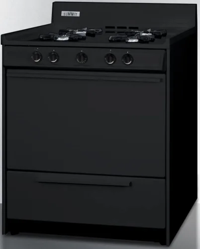 Vista 5 de Summit Appliance TNM2107C - Cocina de gas de quemador abierto de 30 pulgadas de ancho en negro con encendido electrónico, cuatro quemadores