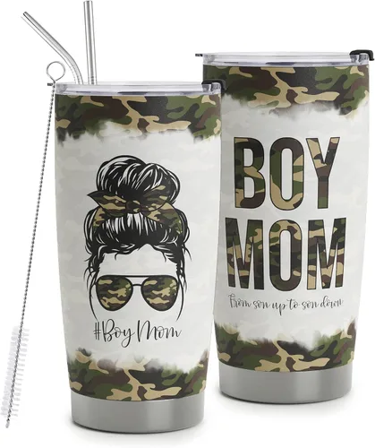 Vista 8 de Regalos para mamá autista, taza de viaje de conciencia sobre el autismo con popote para mamá, tazas de acero inoxidable para autismo de 20 onzas