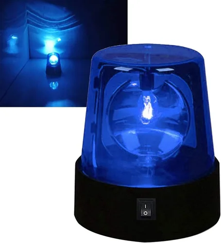 Vista 9 de Luz estroboscópica LED giratoria de 360 grados con efecto de escenario intermitente para DJ, funciona con pilas, lámpara giratoria para fiesta