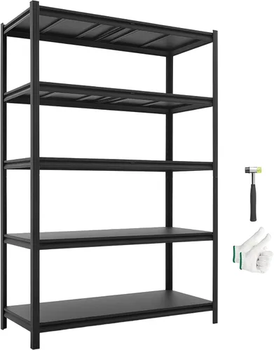 Vista 11 de VEVOR Storage Shelves, 5-Tier Adjustable, 2000 lbs Capacity, Heavy Duty Garage Storage Shelving Unit, Metal Utility Rack Shelf, for Kitchen Pantry