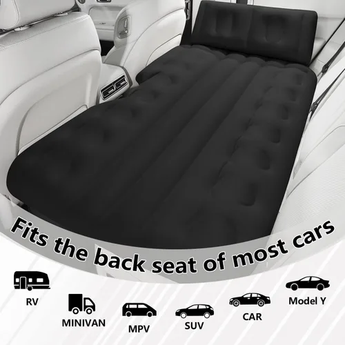 Vista 5 de BEBAS Colchón de aire de coche Cama de asiento trasero de una pieza Negro