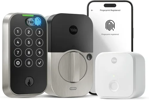 Vista 26 de Yale Assure Lock 2 Touch - Cerrojo inteligente de huellas dactilares, gamuza negra Wi-Fi (paquete de 2)