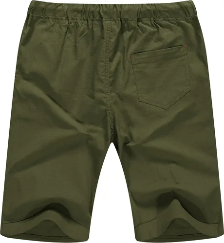 Vista 40 de Sailwind Pantalones cortos de lino para hombre, pantalones cortos casuales de playa con cordón