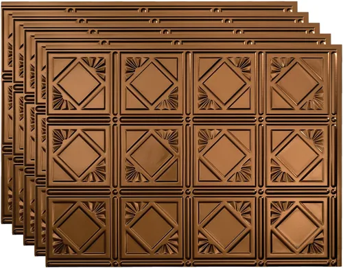 Vista 18 de FASÄDE Vinilo decorativo de estilo tradicional / patrón 4 de 18 x 24 pulgadas en muro en bronce antiguo (paquete de 5)