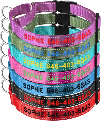 Vista 9 de Collar de Martingala personalizado para perro, collares de Martingala reflectantes con hebilla, collares de perro Martingala de entrenamiento