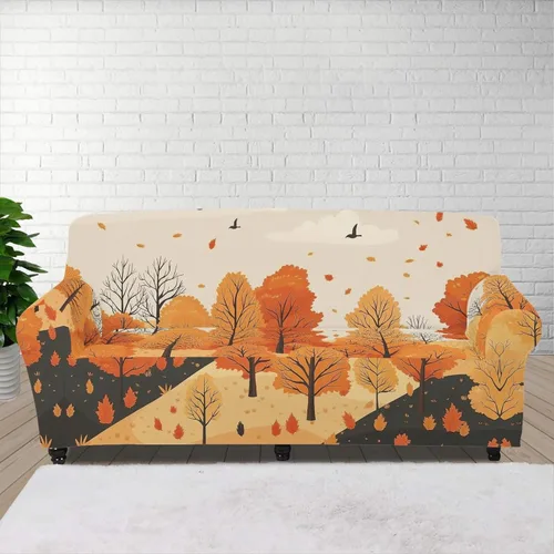 Vista 14 de Horeset Funda elástica para silla con diseño de flores hippie otoñales, funda para sofá, lavable, protección de muebles con espuma antideslizante