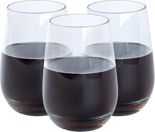 Vista 10 de Restaurantware Copas de vino de plástico transparente de 12 onzas, reutilizables, 10
