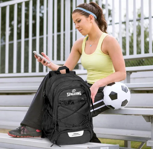 Vista 6 de Mochila de Fútbol Spalding, Bolsa Deportiva con Compartimento para Balones y Zapatos, Uso para Bolsas de Atletismo, Balón Deportivo de Baloncesto