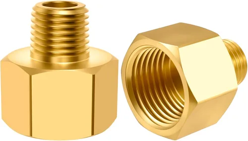 Vista 11 de SDTC Tech Juego de 2 adaptadores de tubería de latón 1/2 NPT rosca macho a 1/2 NPT rosca hembra reductor, conectores de extensión de tubería