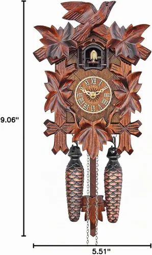 Vista 6 de Reloj de cuco de cuarzo - Las hojas tradicionales de vid AH 40/1 QM