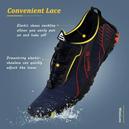 Vista 6 de WateLves - Zapatos de agua para hombres y mujeres, para natación, playa, piscina, surfear, hacer yoga o aeróbico acuático, calcetines para el agua