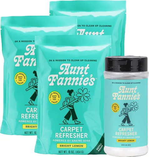 Vista 13 de Aunt Fannie's Polvo Refrescante y Desodorante para Alfombras, Eliminador de Olores Multiusos para Alfombras, Alfombras y Tapicería para Hogares