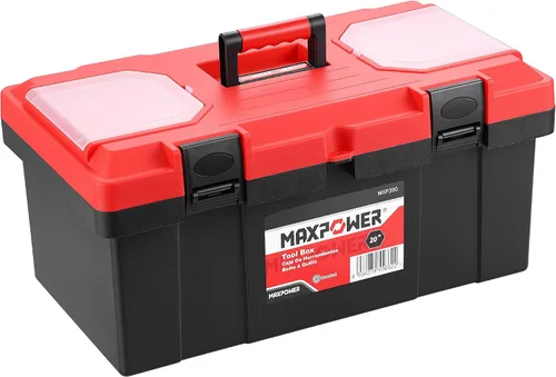 Vista 16 de MAXPOWER Caja de herramientas pequeña, cajas de herramientas de plástico de Rojo