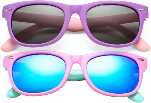 Vista 52 de Lentes de sol polarizados de goma elastómero termoplástico (TPEE) flexible, para niñas y niños de 3 a 9 años