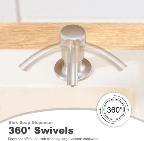 Vista 6 de GAGALIFE Dispensador de jabón para fregadero de cocina con botella grande de 17 onzas, dispensador de jabón para fregadero de cocina, recarga desde