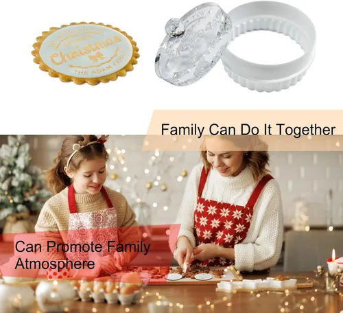 Vista 3 de Sello de galletas personalizado con apellido, sellos de galletas personalizados con asa, baby shower, para hornear, cortador de acrílico, regalos
