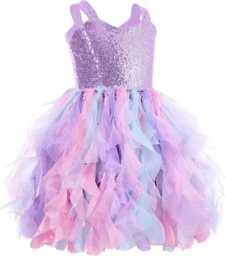 Vista 3 de Suppromo Vestido tutú para niñas pequeñas, fiesta de cumpleaños, vestido de tul con lentejuelas brillantes para niñas pequeñas, concurso