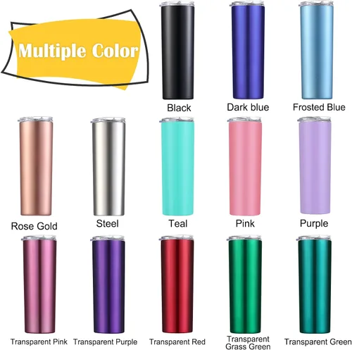 Vista 2 de Vasos delgados personalizados con tapas y pajitas, vaso delgado de acero inoxidable grabado con láser, vasos personalizados con nombre de 20 onzas