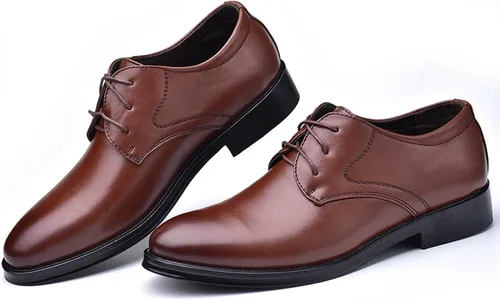 Vista 7 de Zapatos de vestir casuales para hombres y hombres, zapatos de vestir de estilo moderno, transpirables, con cordones, para hombre