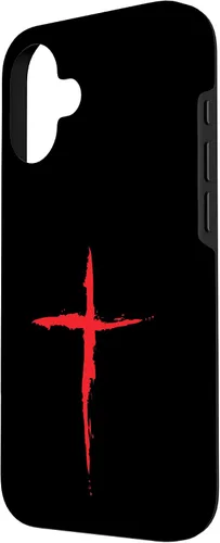 Vista 2 de Funda con Crucifijo de Símbolo Religioso de la Cruz Roja Sangre para iPhone 16