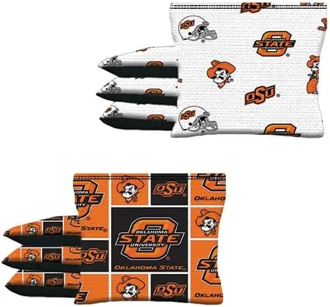 Vista 4 de Cornhole BEANBAGS Made w Oklahoma Sooners OU Fabric Set of 8 ACA Regulation Game Toss Bags