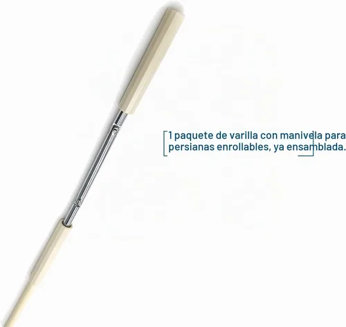 Vista 5 de Reemplazo de varilla de manivela de metal beige para persianas