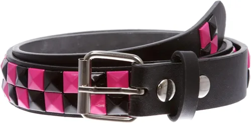 Vista 9 de Cinturón de cuero con tachuelas punk rock de 1 pulgada para niños Negro