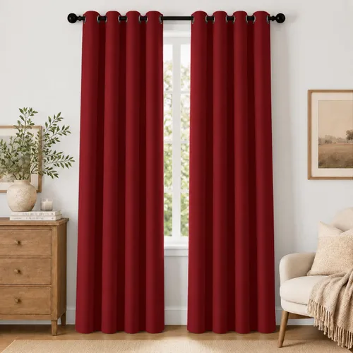 Vista 68 de Cortinas de oscurecimiento de habitación de 84 pulgadas de largo para dormitorio, sala de estar, cortinas térmicas aislantes con ojales
