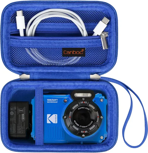 Vista 15 de Canboc Funda de transporte para cámara digital Kodak PIXPRO WPZ2, resistente e impermeable, bolsa de fotografía subacuática, bolsillo de malla