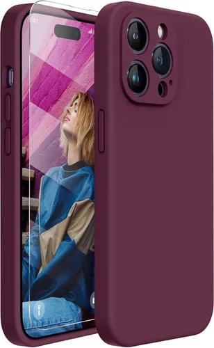 Vista 28 de Miracase Funda diseñada para iPhone 13 Pro Max con protector de pantalla, [forro de microfibra suave antiarañazos], funda protectora de silicona