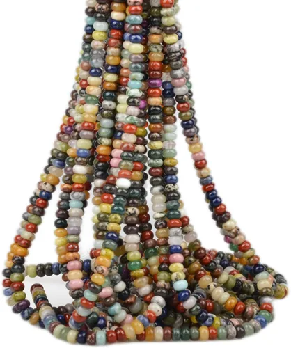 Vista 62 de CAI YI MING, cuentas 2x4mm naturales en forma de rondelle – Espaciadores de gemas sueltas para hacer joyas DIY (Amazonita)