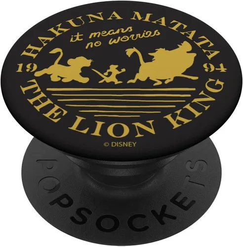 Vista 6 de Disney The Lion King Hakuna Matata Simba Timon Pumbaa PopSockets MagSafe PopGrip para iPhone