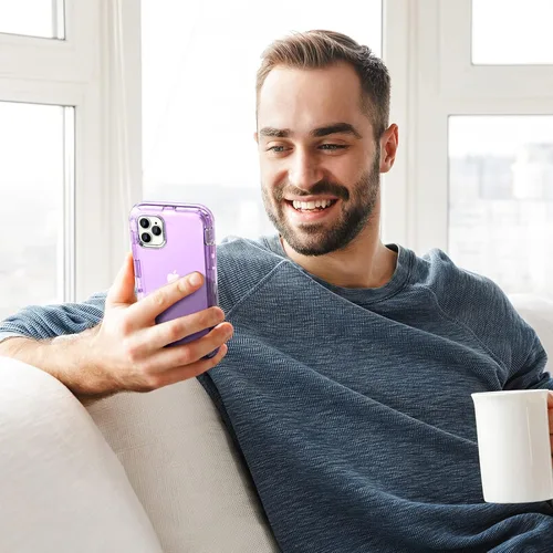 Vista 7 de Funda para iPhone 12 mini ORIbox, resistente a los golpes y caídas, transparente.