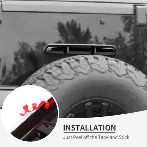 Vista 5 de Linskip 3ª cubierta de luz de freno compatible con Bronco Raptor 2022-2025, tercer protector de freno trasero centro alto para accesorios Bronco