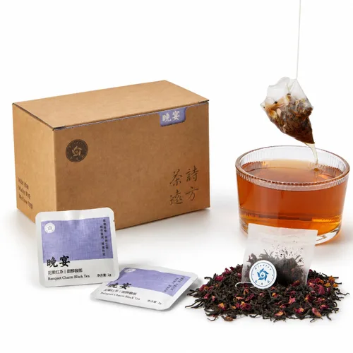 Vista 4 de RIANTEA Bolsas de té negro orgánico con sabores de frutas y flores secas, sin azúcar natural, baja en cafeína, bolsa de té de hoja entera 100%