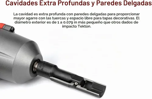 Vista 5 de TEKTON Juego de dados de impacto de pared delgada de 1/2 pulgada con estuche (6 piezas) SIF92400